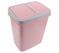 Gatuida Cubo de Basura Doble para Cocina con Compartimentos para Residuos Húmedos y Secos Tapa Integrada Diseño Compacto Rosa Plástico Resistente Adecuado para Baño y Oficina 2