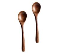 Gatuida Cucharas de Madera para 2 Piezas Tamaño Pequeño Diseño Redondo para Postre y Mermelada Uso Doméstico en Cocina y Comedor