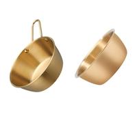 Gatuida Cuencos de Acero Inoxidable Dorado 2 Piezas Estilo Coreano para Condimentos y Vino de Arroz, Diseño Simple y Acabado Confiable para Cocina