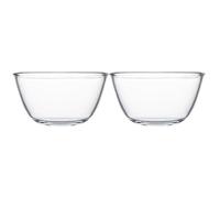 Gatuida Cuencos de Vidrio Transparentes 2 Piezas 500 Ml, Tazones Multifuncionales para Mezclar y Servir Ensaladas, Postres y Verduras, Resistentes y Aptos para Uso Doméstico y