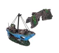 Gatuida Decoración Acuario Resina Resistente Naufragio y Corteza Árbol para Bettas Camarones y Peces Pequeños Refugio Seguro para Mascotas Pequeñas