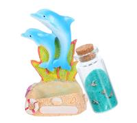 Gatuida Decoración Marina con Escultura de y Botella de Pequeña con Tapón de Corcho Adorno para Acuario y Escritorio Hogar u Oficina Botella de Arena Decorativa