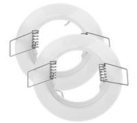 Gatuida Decorativa para Luz Empotrada Gu10 2 Piezas Marco Metálico Compatible Instalaciones de Madera y Yeso Color Blanco Aro Embellecedor para Iluminación Empotrada