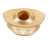 Gatuida Decorativo Dispensador Palillos Dientes con Diseño Lingote Dorado Soporte para Escritorio con Forma Ingot Adorno Elegante para Oficina y Hogar para Decoración Feng Shui y Festival