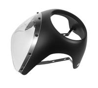 Gatuida Deflector de Parabrisas para Motocicleta de 7 Pulgadas Carenado Delantero Vidrio Mate Negro y Blanco Protector contra Viento y Escombros para Conducción Segura