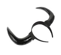 Gatuida Diadema Accesorio Multipropósito Negro para Halloween de Cuernos de Buey de Plástico Diseño Creativo y Seguro para Fiesta de Cosplay