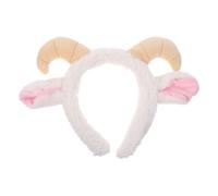 Gatuida Diadema con orejas de cabra, orejas de animales y cuernos, tocado de oveja, tocado de cuerno para Halloween, festivales de Navidad y cosplay.