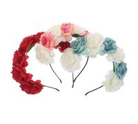 Gatuida Diadema de Flores para Novia 3 Piezas Mezcla de Colores Accesorios para Boda y Fiesta Banda Floral Ligera de Metal y Tela Tocado Romántico para Dama de Honor y Eventos