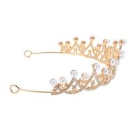 Gatuida Diadema de Novia Barroca Dorada con Perlas y Gemas de Imitación Mini Tocado Ligero para Bodas Fiestas y Cumpleaños Accesorio Vintage Elegante para Princesa y Eventos Obsequios