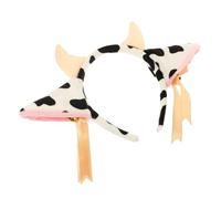 Gatuida Diadema de Vaca de Peluche con Lazo y Campana para Fiesta Accesorio de y Cosplay para Celebraciones
