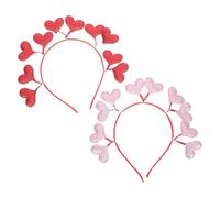 Gatuida Diadema Forma de Corazón 2 Piezas para Fiesta y San Valentín, Accesorios Cabello Metálicos, Flexibles y Cómodos, Decoración Duradera para Mujer y Niña Color Color Aleatorio