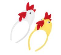 Gatuida Diadema para Fiesta Temática de Animales, 2 Piezas Pollos Tridimensionales Amarillento y Claro, Aro de Tela Único y Divertido, Accesorio para Disfraces y Eventos de Jungla