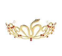 Gatuida Diadema Serpiente Bicolor Dorada y Roja con Gemas de Imitación Tocado para Bodas y Fiestas Adorno Elegante para Novias Reinas Adultas y Princesas
