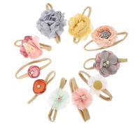 Gatuida Diademas de Flores Elásticas para Ñiño Niña, Set de 10 Piezas, Nylon sin Marcas, Accesorio para Recién Nacidos, Baby Shower y Fotografía Infantil