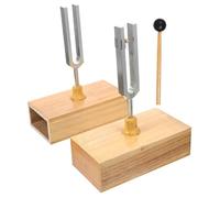 Gatuida Diapasón Experimental de Metal con Martillo y Base de Madera para Experimentos de Física Acústica, Instrumento de Resonancia Preciso y Herramienta Educativa para Laboratorio Sonora