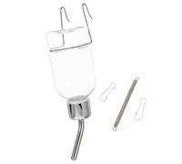 Gatuida Dispensador de Agua Colgante para Mascotas Pequeño Transparente 21X7 CM Boquilla de Acero Inoxidable Bebedero Automático para Jaula de Perro y Conejo Suministro Antigoteo para