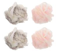 Gatuida Esponja Exfoliante Limpieza Profunda e Higiénica Material PE 4 Piezas con Cuerda para Colgar para Baño para Hombres y Mujeres en Ducha Diaria