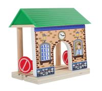 Gatuida Estación De Tren De Madera Decorativa Accesorio De Maqueta Ferroviaria para Niño Niña Juguete Educativo Construcción Vía Férrea Complemento para Layout y Modelismo