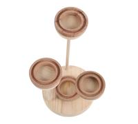 Gatuida Estante Expositor de Madera Maciza para Aceites Esenciales, Soporte Escalonado de 4 Ranuras para Frascos Roll-on, Organizador para Aromaterapia, Spa y Oficina