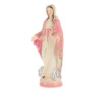 Gatuida Estatua Virgen María Resina Decorativa para Escritorio y Hogar Figura Religiosa y Duradera Adorno Espiritual para Oficina y Iglesia Decoración de Mesa Especial Rosa