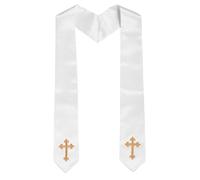 Gatuida Estola Clerical de Satén Color para Adultos con Cruz Bordada, Estola del Coro Unisex para Vestimenta del Clero, Accesorios para Sacerdotes en Ceremonias Religiosas y Bodas
