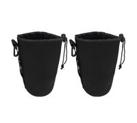 Gatuida Estuche de Neopreno para Lentes de Cámara XL, y Elástico, Protección Térmica y Antichoque para Fotógrafos Profesionales, Tamaño Ajustable 22 CM Color Negro