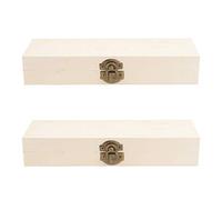 Gatuida Estuche para Lápices de Madera Beige, Caja de Almacenamiento para Estudiantes DIY, Diseño Clásico y Cuidado Que No Daña Manos, Pack de 2 Unidades