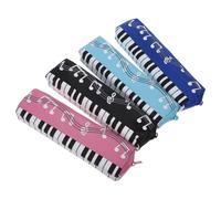 Gatuida Estuche Portátil para Lápices y Bolígrafos 4 Piezas para Estudiantes Niñas Colores Negro Azul Claro Rosa Diseño Cuadrado Tela Oxford Resistente Uso Escolar Diario