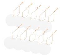 Gatuida Etiquetas Redondas De Papel Para Obsequio 100 Piezas Con Cuerda De Cáñamo Amarilla Pequeñas Etiquetas Blanco Para Manualidades y Embalaje Diy Uso San Valentín