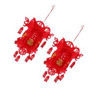 Gatuida Farolillos Colgantes de Tela No Tejida Dorados Carácter Fu Pequeños 2 Piezas para Decoración de Festivales Chinos y Fiestas Tradicionales