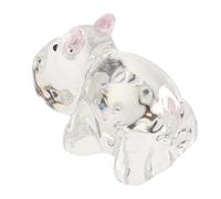 Gatuida Figura de Cristal Transparente de Hipopótamo Miniatura Hecha a Mano, Pisapapeles Decorativo Rosa para Decoración de Hogar y Oficina, Adorno Coleccionable Pequeño para Estantería