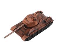 Gatuida Figura de Tanque Militar de Metal en Miniatura, Color Rojo Cobre Antiguo, Modelo Detallado y Realista para Decoración de Mesa y Coleccionistas, Escultura Compacta para Hogar