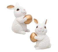 Gatuida Figuras de Resina Conejo Pascua de Estatuas Pequeñas Decoración Jardín y Hogar Adornos Conejito Realistas para Ventana y Mini Paisaje