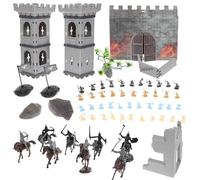 Gatuida Figuras de Soldados Medievales Estáticos para Mesas de Arena Miniaturas Realistas de Caballeros 4 Colores Set de 250 Piezas para Decoración y Modelismo Histórico