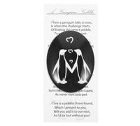 Gatuida Figurita de Mesa Pingüinos Abrazados de Cristal Guijarros Grandes Adorno Decorativo para Escritorio y Obsequio Simbólico de Amor en Caja Tarjeta