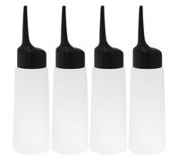 Gatuida Frascos Aplicadores de Tinte Cabello 4 Piezas Botellas Exprimibles Transparentes Punta Antiderrames Dispensadores Reutilizables para Mezcla de Champú y Aceite Uso Profesional