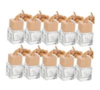 Gatuida Frascos Difusores De Perfume Colgantes Para Coche, 10 Unidades De 10 Ml, Envases Transparentes Cuadrados Sin Logo, Recarga Para Aceites Esenciales y Ambientador, Decoración Para Vehículos