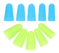 Gatuida Funda Protectora para Dedos de Silicona Antiescaldamiento y Antideslizante Set de 10 Piezas 1 Grande 3 Medianos 1 Pequeño Azul y Verde Adecuado para Trabajo Manual y Cocina