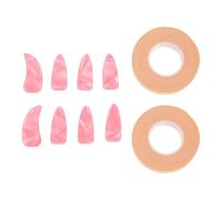 Gatuida Fundas Protectoras para Uñas de Guzheng, Tamaño Grande, Color Polvo Perla, 8 Piezas 2 Cintas Adhesivas, Cubiertas Reutilizables para Práctica y Aprendizaje del Guzheng