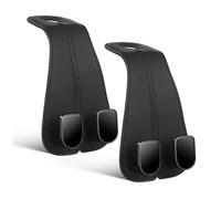 Gatuida Ganchos Organizadores de Almacenamiento para Reposacabezas de Asiento de Coche Negros para Uso Versátil y Aprovechamiento del Espacio Diseño de Doble Gancho, 2 Piezas