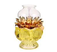 Gatuida Glass Buddha Lamp Vintage Lotus Kerosene Lantern Windproof Three-in-One Design For Emergency Lighting Meditation and Home Decoration