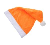 Gatuida Gorro Navideño de Papá Noel Naranja de Felpa Corta, Tamaño Único Adultos, Accesorio para Fiestas de Navidad y Disfraces, Gorros de Santa Claus Suaves y Cómodos