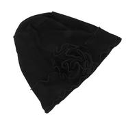 Gatuida Gorro Turbante de Quimioterapia para Mujer Gran Flor, Tejido Suave y Transpirable, Color Negro, Adecuado para Pérdida de Cabello y Uso Diario, Talla Única Ajustable