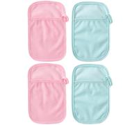 Gatuida Guantes de Baño Reutilizables para Ñiño 4 Piezas, Doble Cara de Algodón y Poliéster, Exfoliantes y Ligeros, Anillo para Pulgar, Ideales para Ducha y Viaje Color Color Aleatorio