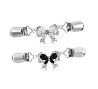 Gatuida Hebillas para Cuello de Cárdigan y Bufanda, Accesorio de Bufanda Delicada, Aleación Resistente al Desgaste, Color Claro y Negro, 2 Piezas, Pinzas para Chal Mujer, Uso Versátil