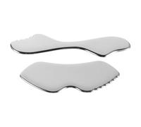 Gatuida Herramientas Faciales Guasha de Acero Inoxidable 2piezas Forma de Ala y Labio para Masaje Facial, Sensación Fría y Revitaliza Piel Cansada en Casa