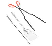 Gatuida Herramientas para Chimenea de Hierro Fundido Pala de Cenizas para Estufa Pinzas y Gancho para Barbacoa Resistentes y Fáciles de Limpiar para Barbacoas y Estufas de Leña