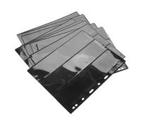 Gatuida Hojas De Álbum para Coleccionistas De Sellos 9 Agujeros Negro Doble Cara 3 3 Ranuras Pet Recambios De Álbumes Suministros para Filatelia Pack 10 Unidades