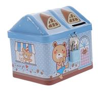 Gatuida Hucha Metálica con Cerradura Azul para Niños, Pequeña Alhajero Seguro, Decoración Vintage para Habitación Infantil y Escritorio, Contenedor De Monedas para Ahorro Diario