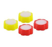 Gatuida Humedecedor de Dedos Esponjas de Espuma en Forma de Flor 4 Piezas (2 Rojas 2 Amarillas), para Contar Dinero en Oficinas y Bancos, Humectante Compacto para Billetes y